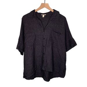 Eileen Fisher 100% Organic Linen Top Oversized Button Up/Down (M)